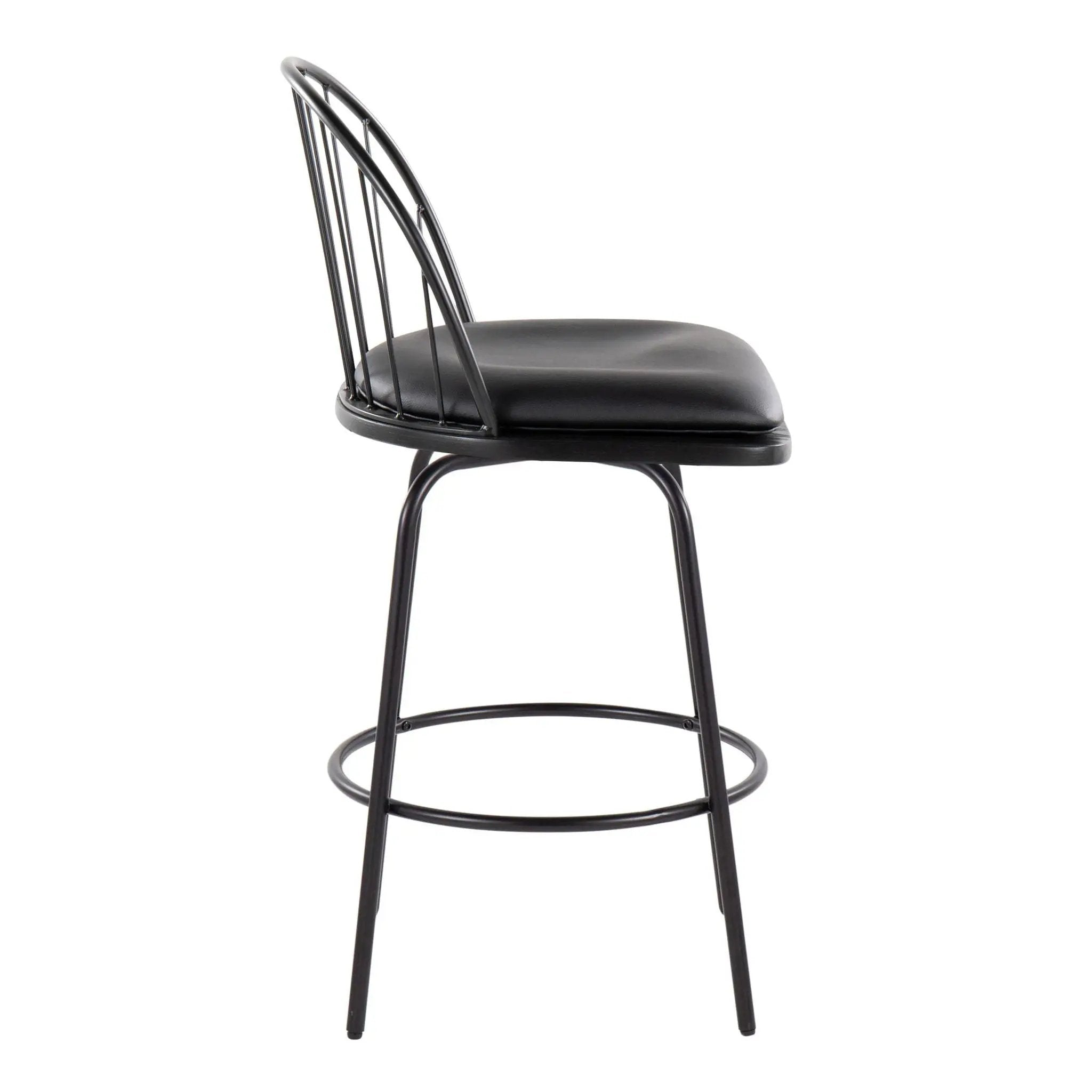 Riley - Claire Farmhouse Fixed Height Counter Stool With Swivel With Round Footrest (Set of 2) by Unique Piece Furniture