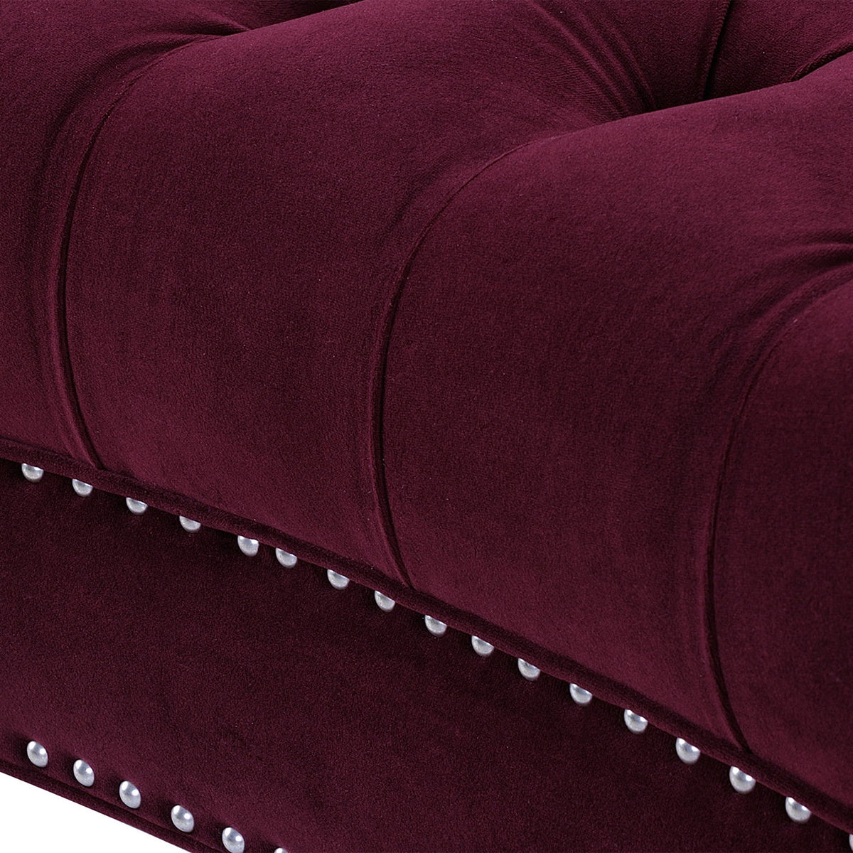 Victorian Chesterfield Loveseat with High-Density Foam - Dark Red or Green, photo 4 of 14