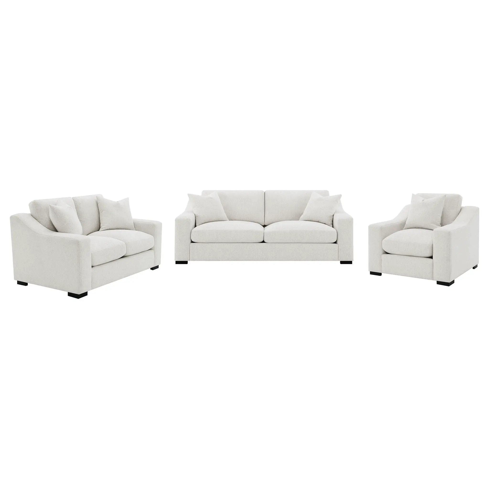 Ashlyn 3-piece Upholstered Track Arm Sofa Set Sand by Unique Piece Furniture