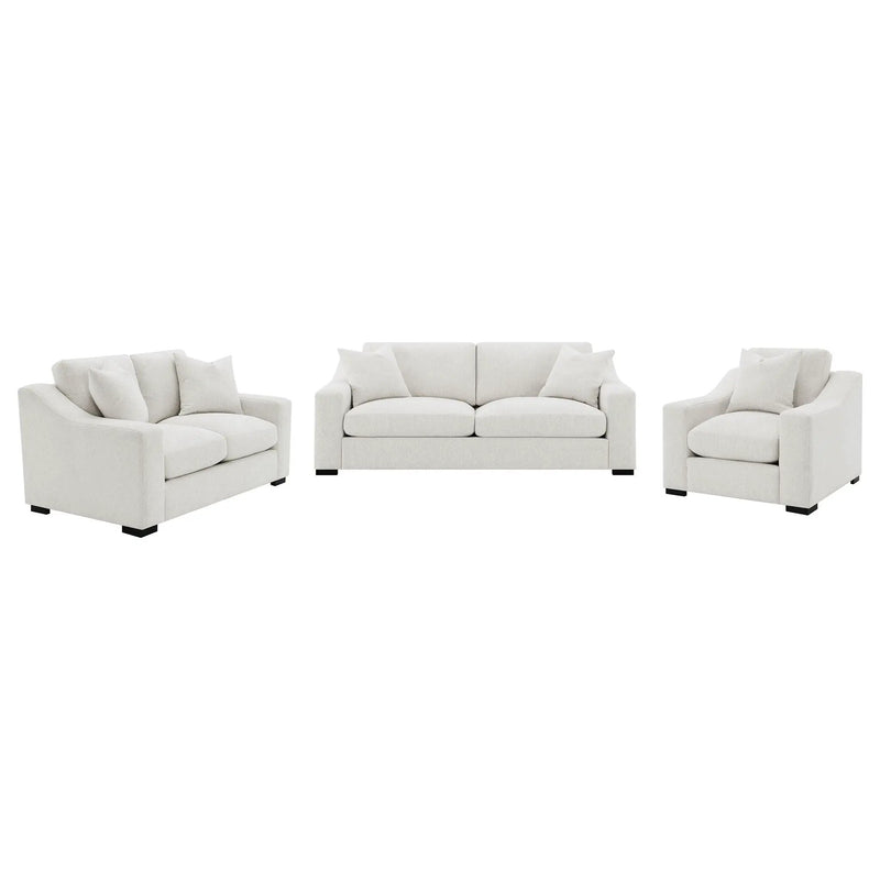 Ashlyn 3-piece Upholstered Track Arm Sofa Set Sand by Unique Piece Furniture