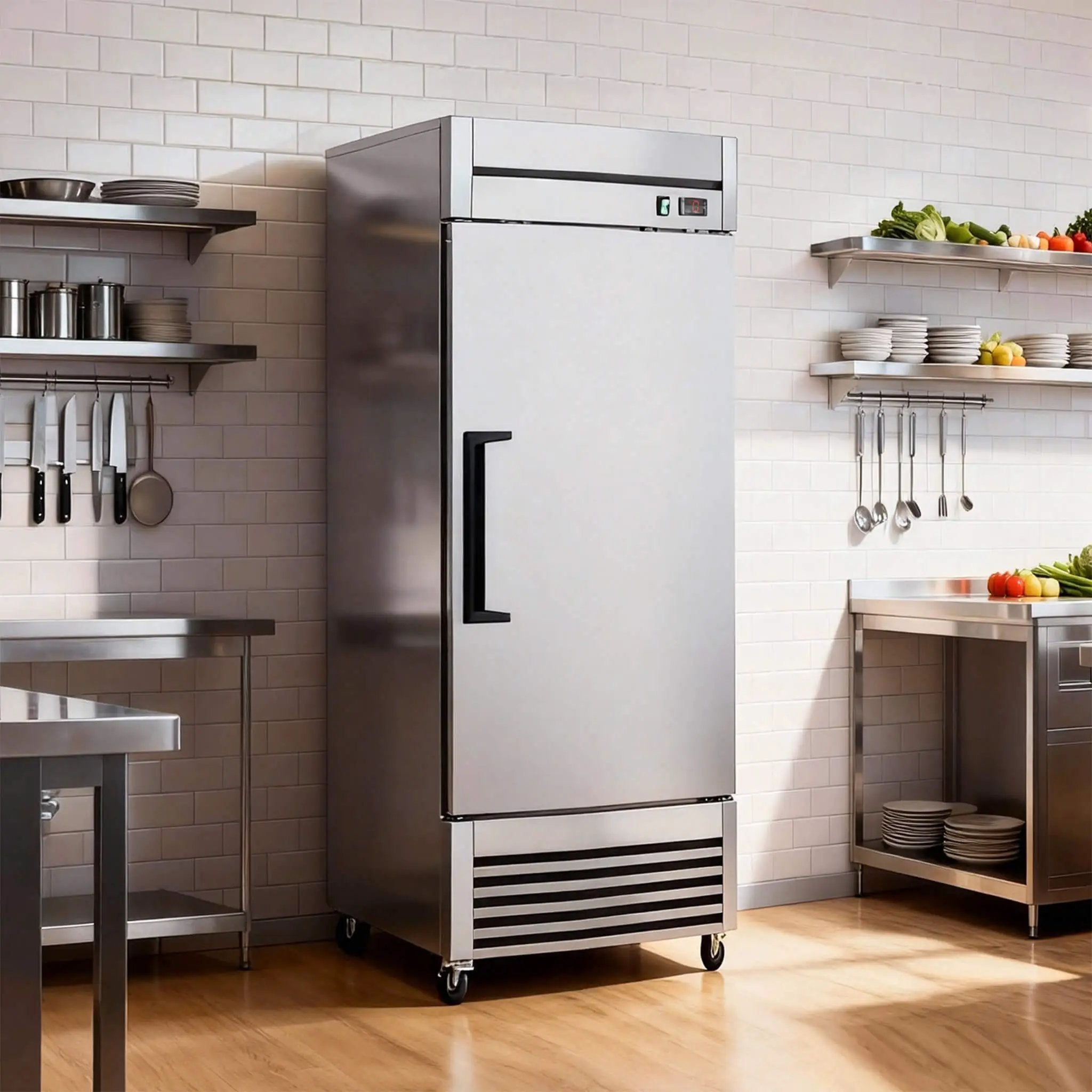 27-Inch 20.5 Cu.Ft Commercial Solid Door Stainless Steel Reach-In Freezer (SAK29705) by SAKSBY WHOLESALE