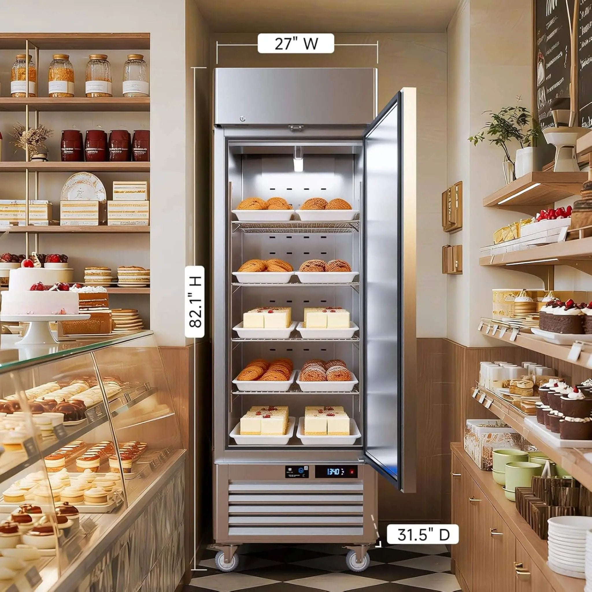 27-Inch Commercial 23 Cu.Ft Single-Door WiFi Refrigerator With Smart App Control (SAK90725) by SAKSBY WHOLESALE