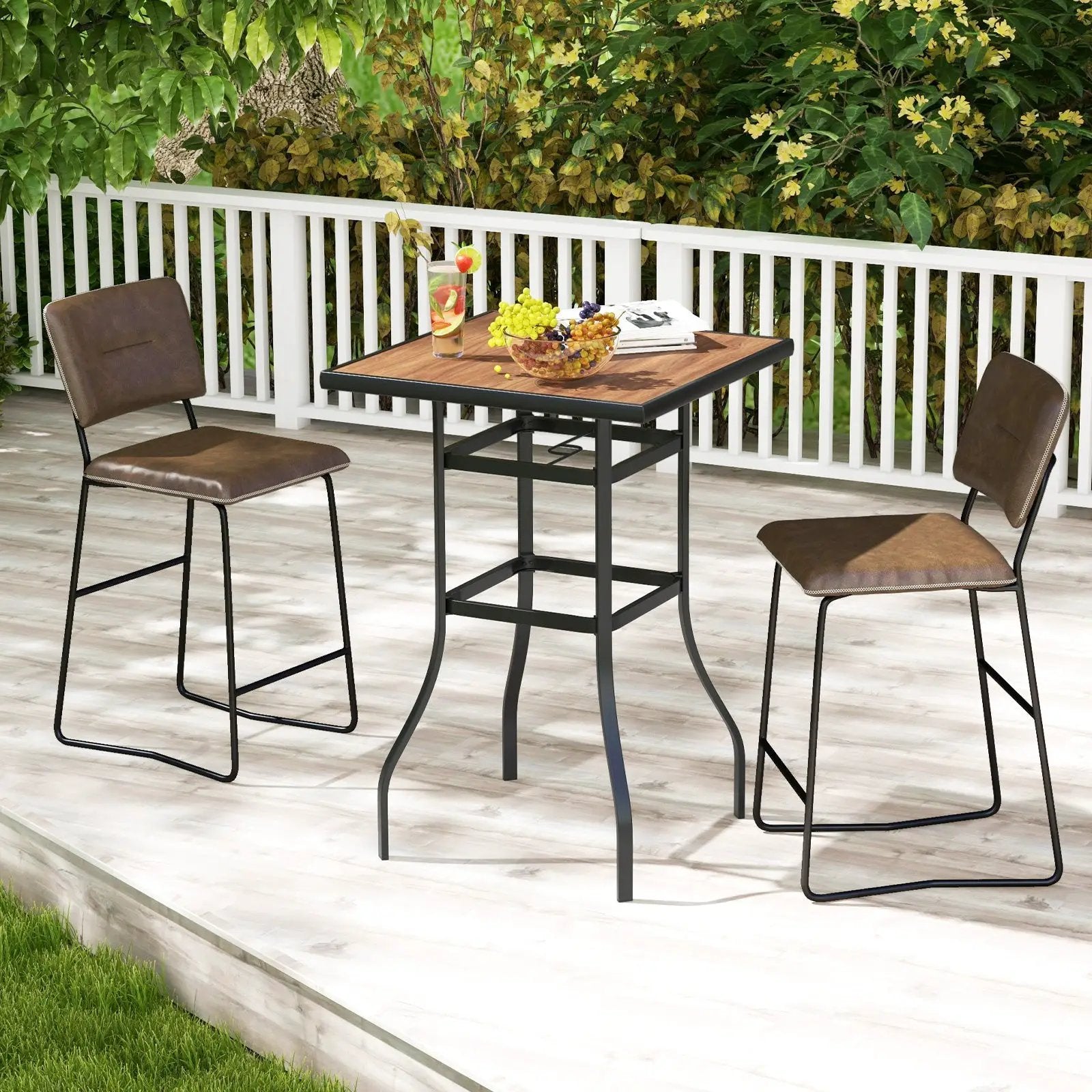27.5 Inches Patio Bar Table for Garden Backyard Poolside by DirectDeals
