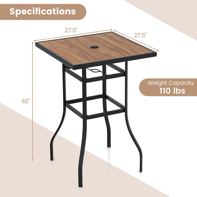 27.5 Inches Patio Bar Table for Garden Backyard Poolside by DirectDeals