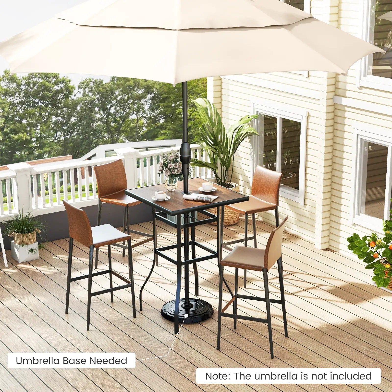 27.5 Inches Patio Bar Table for Garden Backyard Poolside by DirectDeals