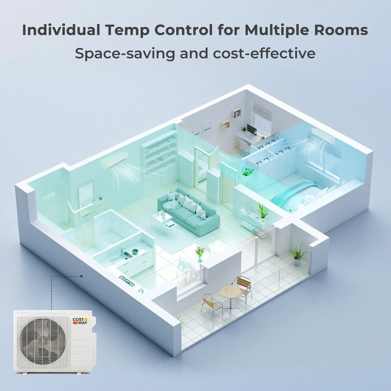 27000 BTU 2 Zone 19 SEER2 Mini Split AC with Heat Pump by DirectDeals