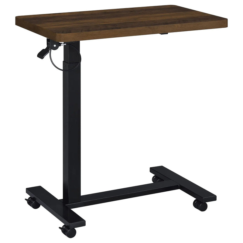 Westpark Pneumatic Adjustable C-Shape Side Table with Casters Dark Pine by Unique Piece Furniture