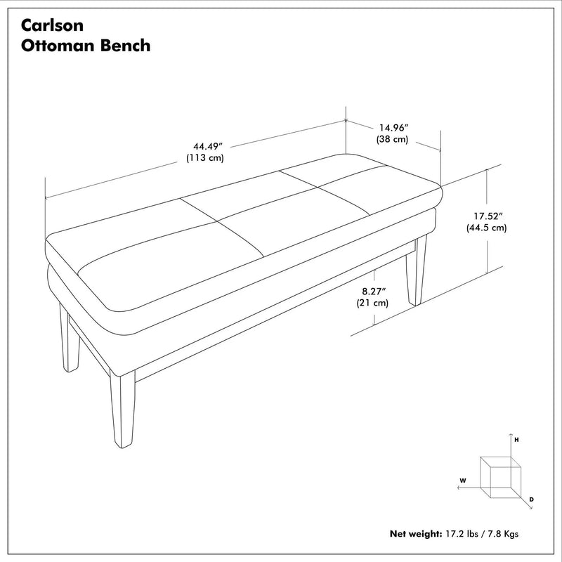 Carlson - Ottoman Bench, Mid Century Design by Unique Piece Furniture