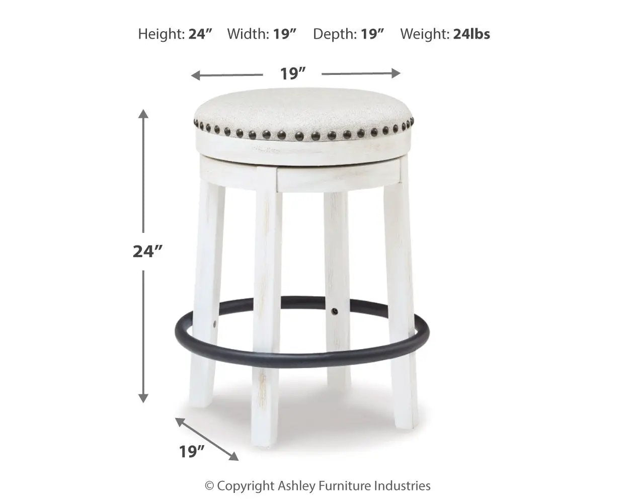 Valebeck - Upholstered Swivel Stool by Unique Piece Furniture