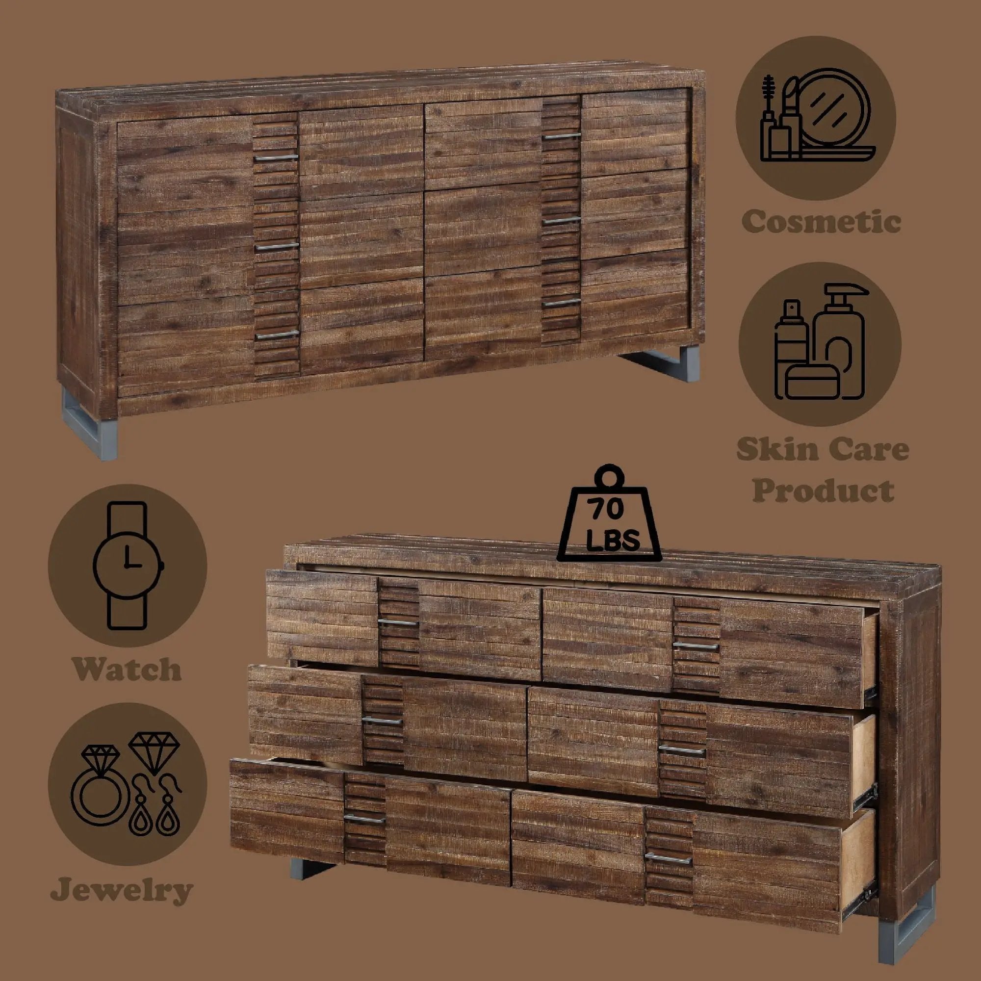 Andria - Reclaimed Dresser - Oak by Unique Piece Furniture