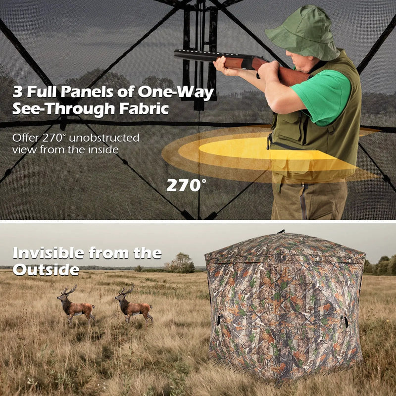 270¬∞ See Through Hunting Blind Tent with Silent Magnetic Door by DirectDeals