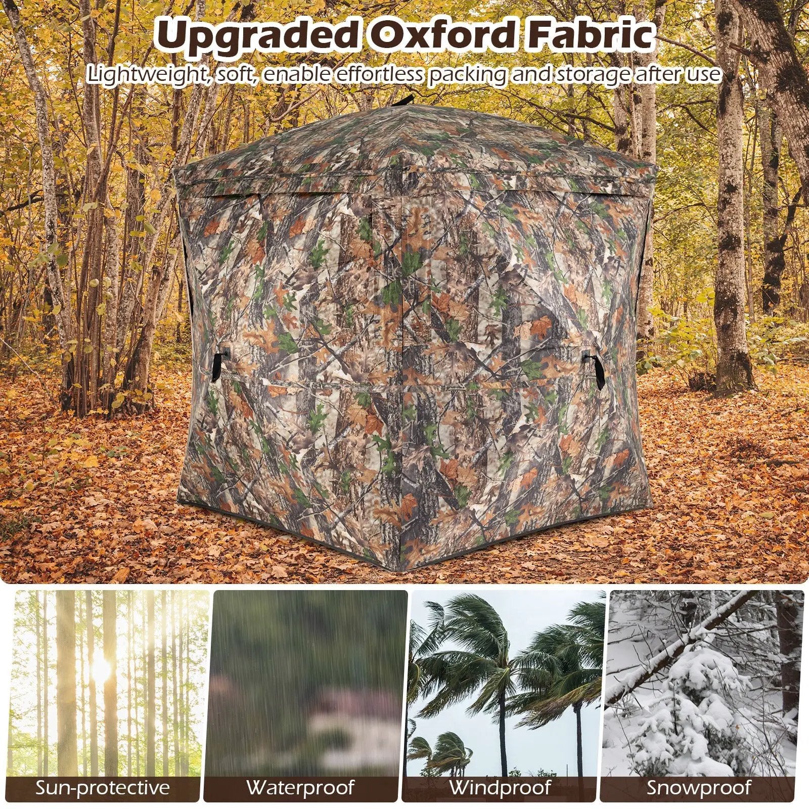 270¬∞ See Through Hunting Blind Tent with Silent Magnetic Door by DirectDeals