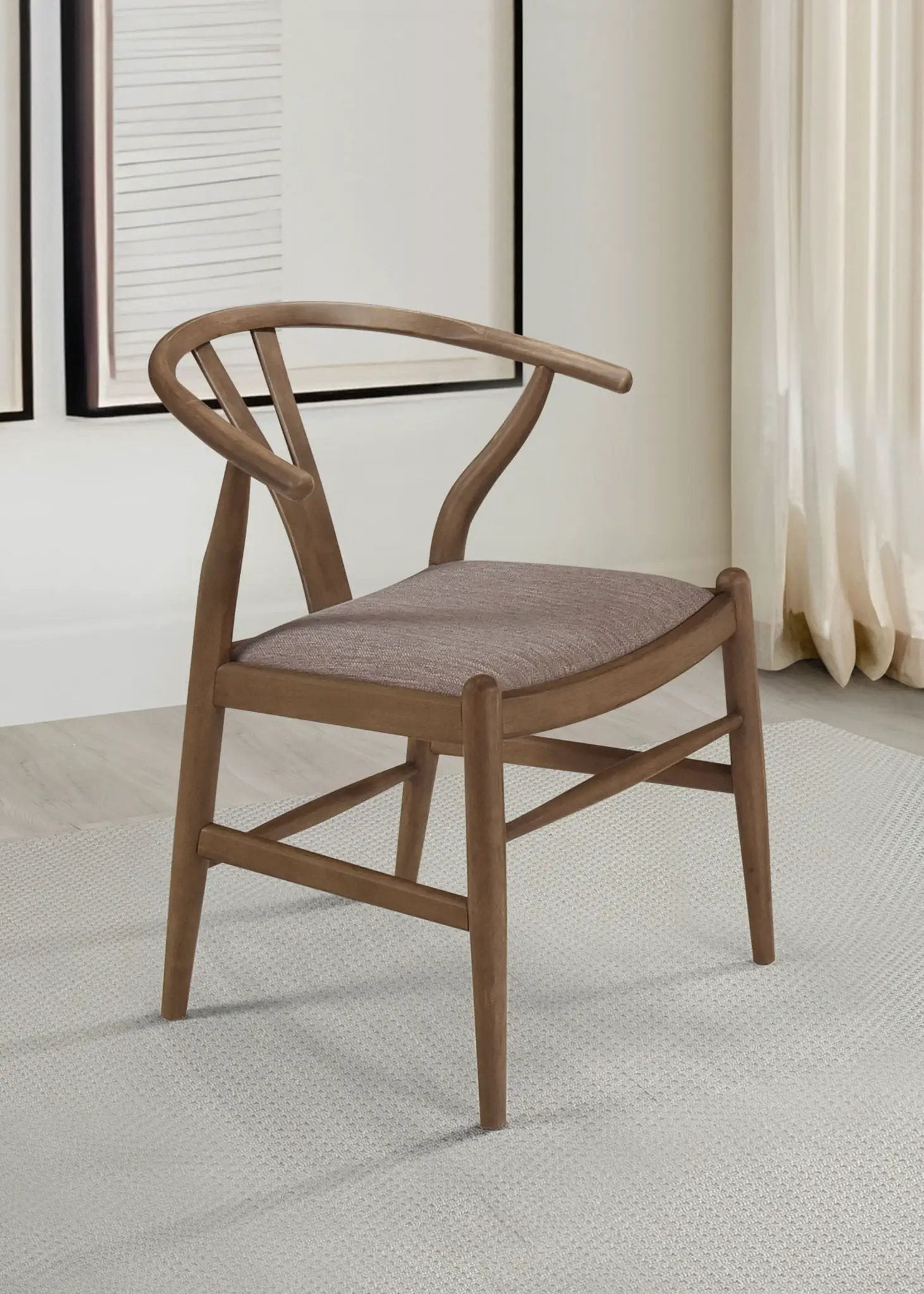 Dinah Wood Wishbone Dining Side Chair Walnut (Set of 2) by Unique Piece Furniture