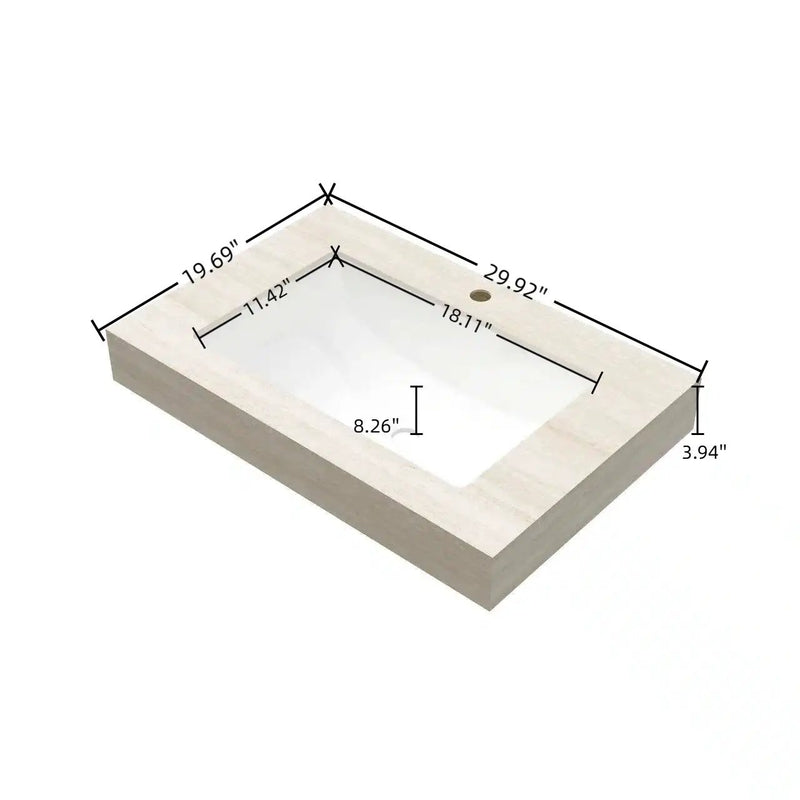 30" Roma Travertine-Pattern Sintered Stone Countertop by HouseOfZazla