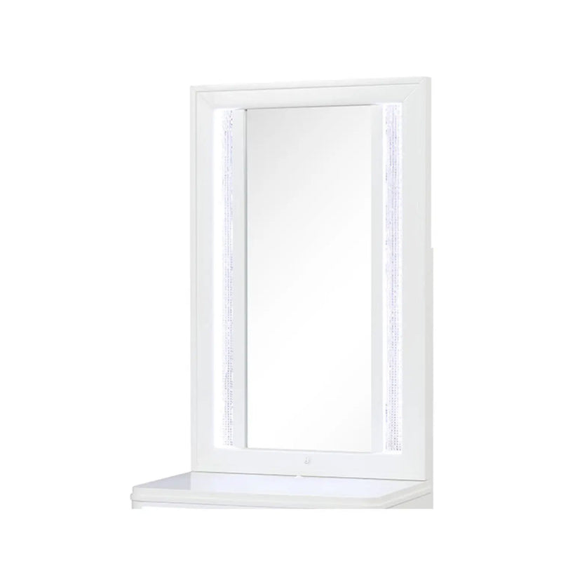 Abigale - Nightstand With Mirror Top, LED Lighting (Includes Mirror And Nightstand) - White by HouseOfZazla