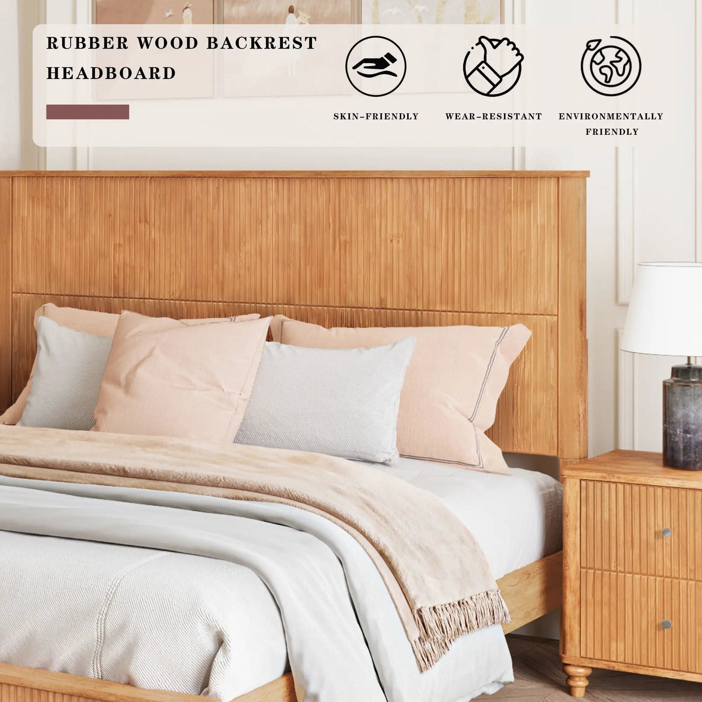 Platform Bed Frame With Tall Headboard by HouseOfZazla