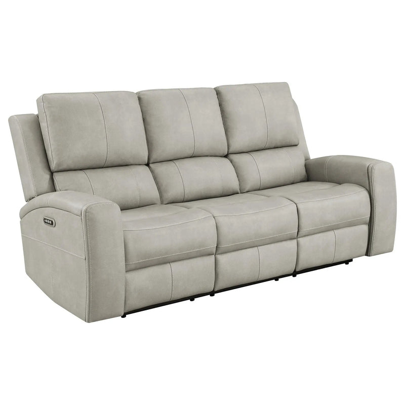 Brickston 2-piece Triple Power Reclining Sofa Set Grey by Unique Piece Furniture