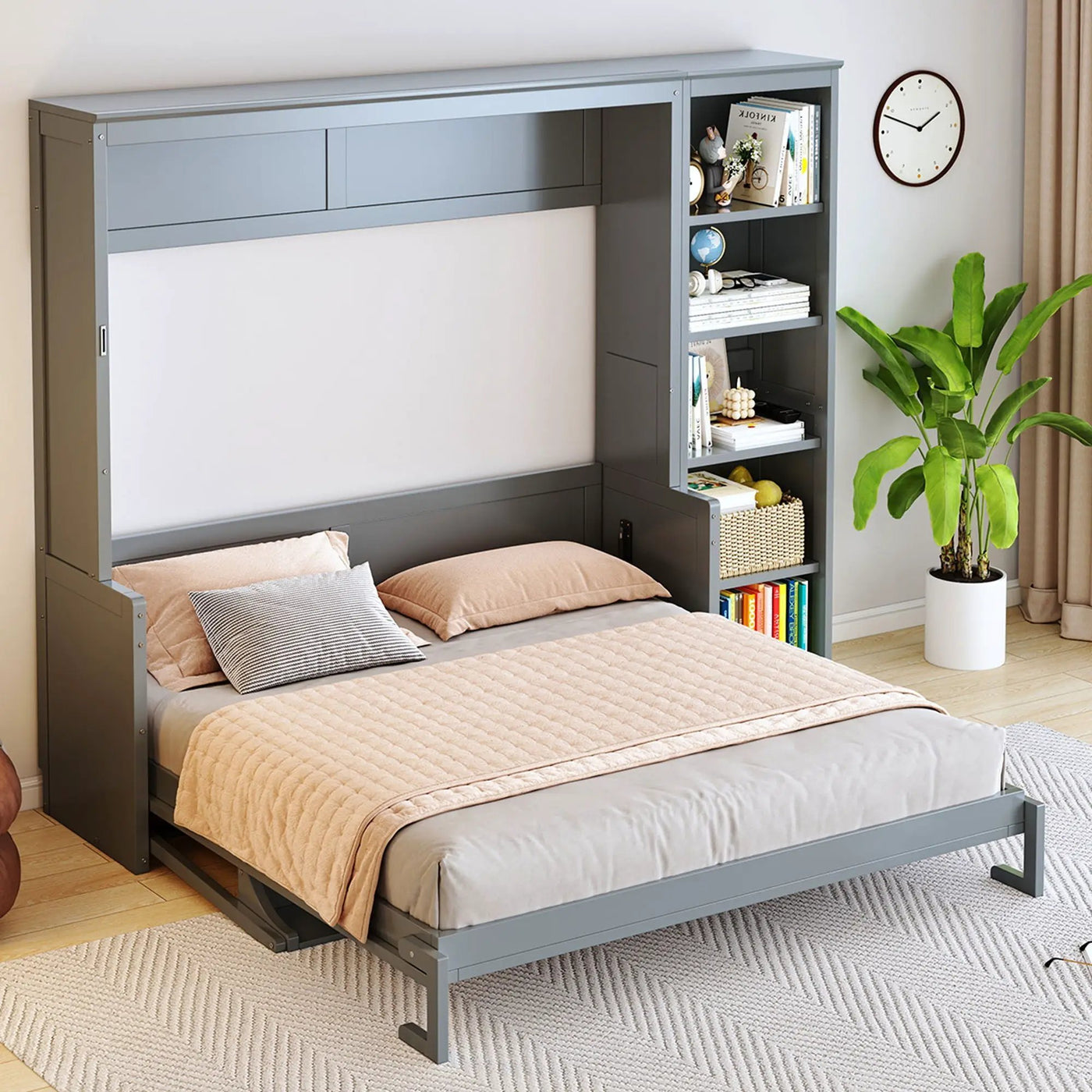 Sturdy Murphy Bed With Desk And Bookshelf by Unique Piece Furniture