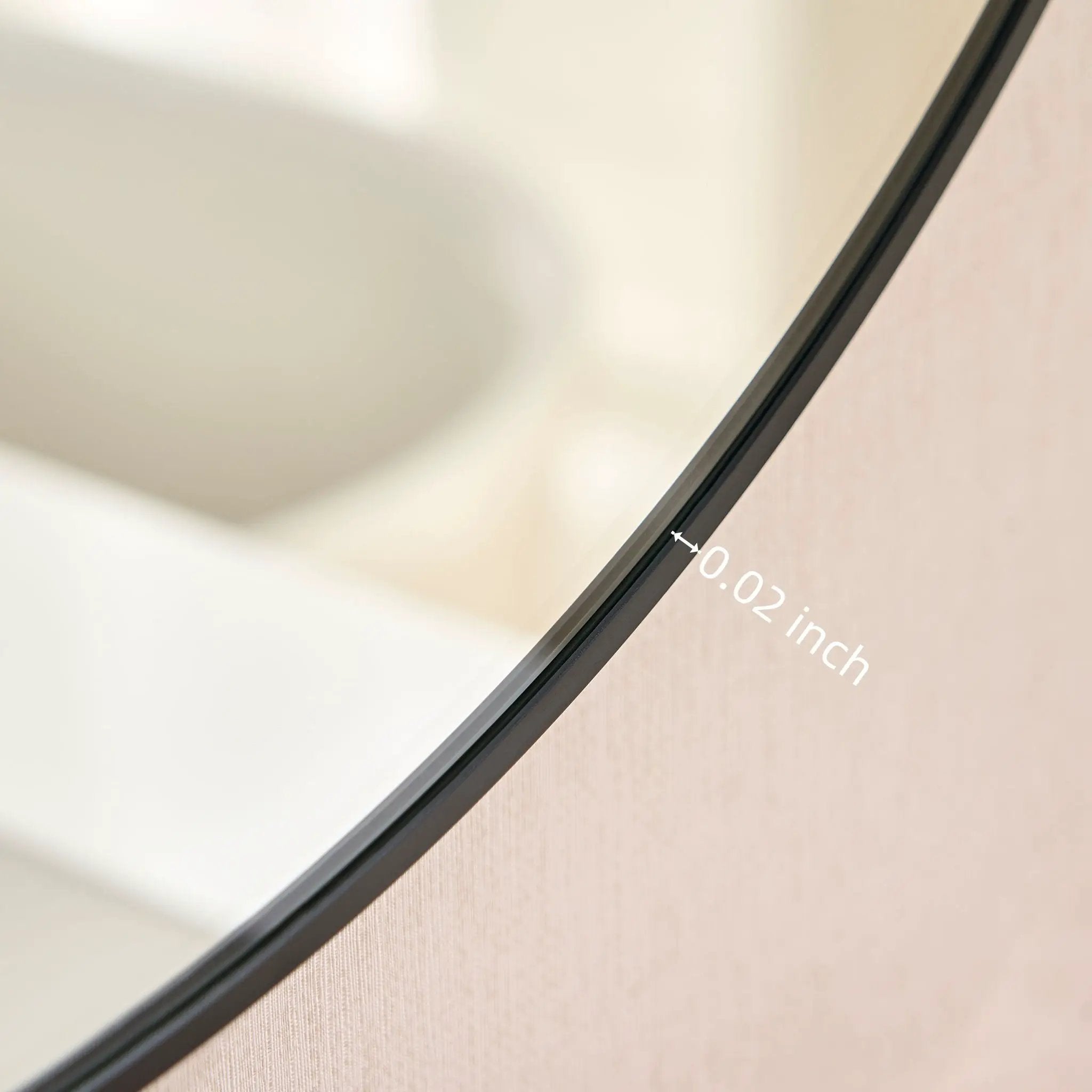 Wall Circular Framed Vanity Mirror For Bathroom, Living Room Decor - Black by Unique Piece Furniture