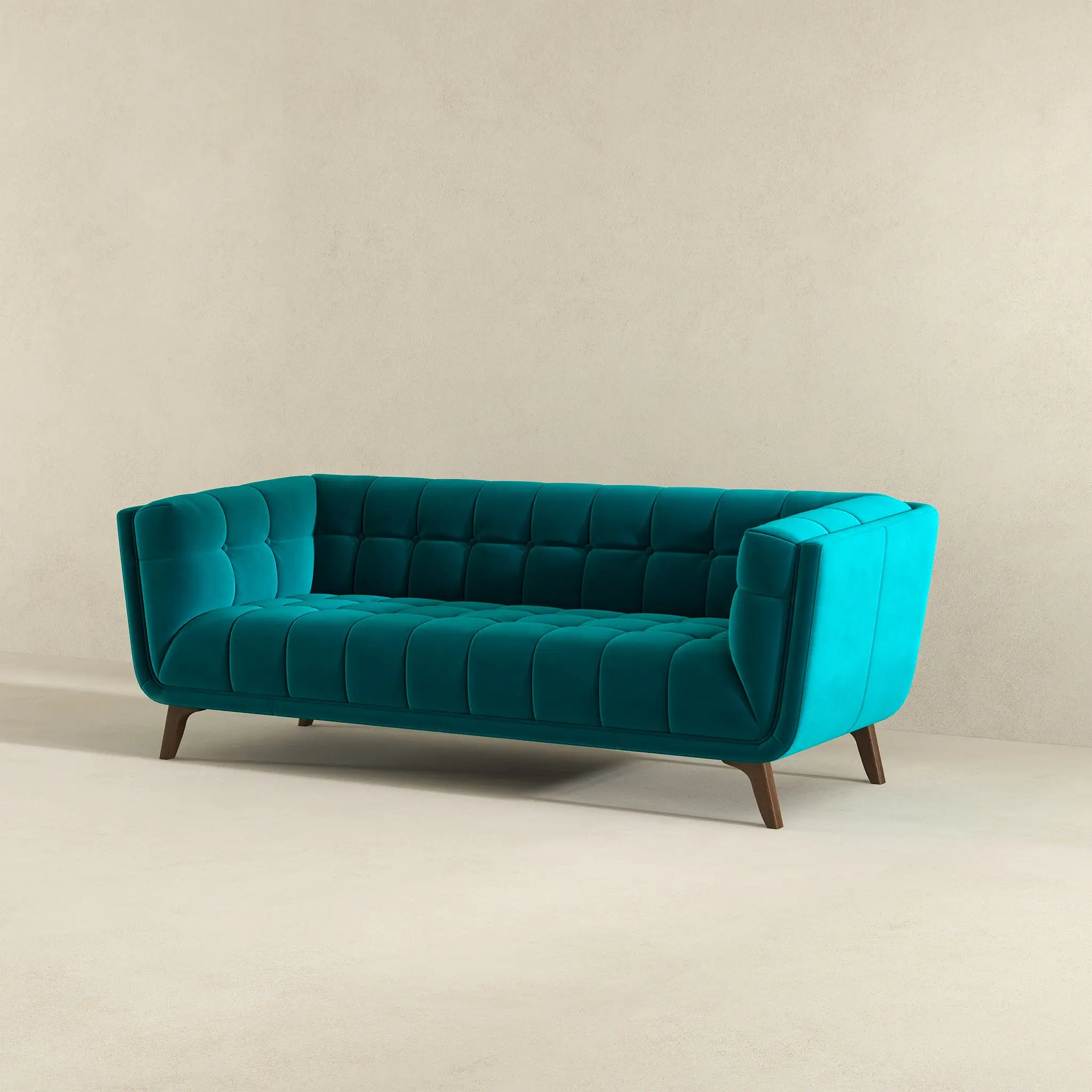 Addison Large Teal Velvet Sofa by HouseOfZazla