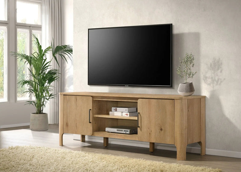 Rowe 65-inch 2-door Wood TV Stand Media Console Light Oak by Unique Piece Furniture