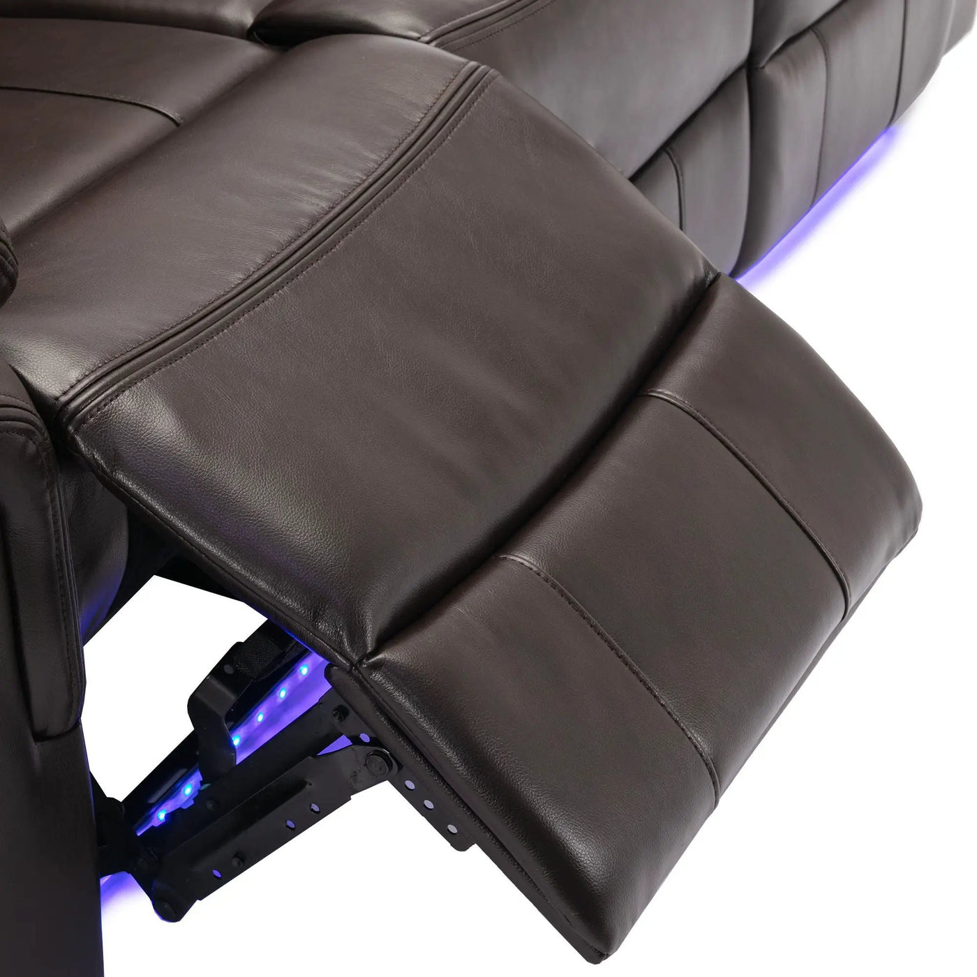 Home Theater Seating Manual Recliner Loveseat With Hide-Away Storage, Cup Holders And Led Light Strip For Living Room by HouseOfZazla