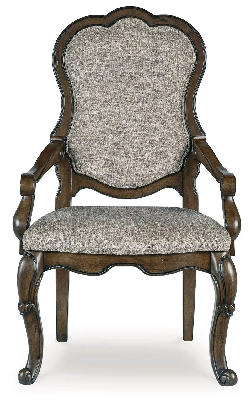 Maylee - Dining Upholstered Arm Chair (Set of 2) - Dark Brown by Unique Piece Furniture