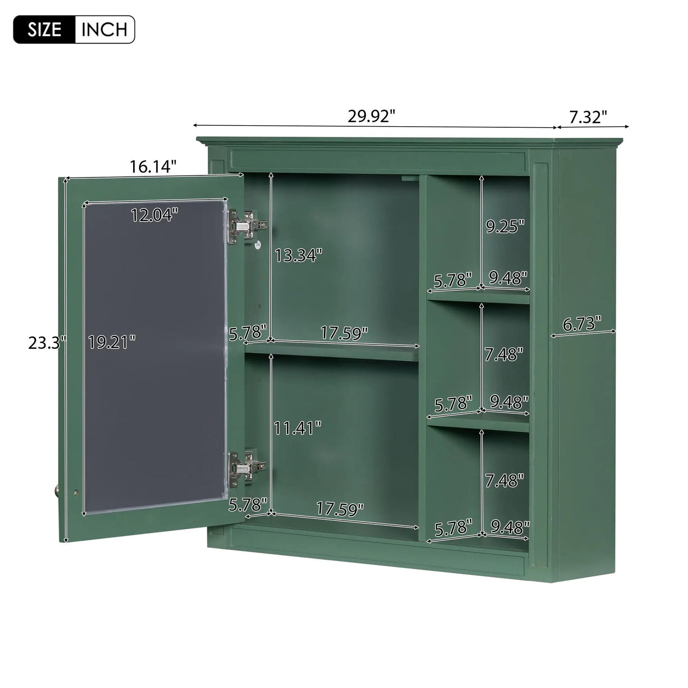 Wall Mounted Medicine Cabinet With Mirror and 3 Open Shelves by HouseOfZazla