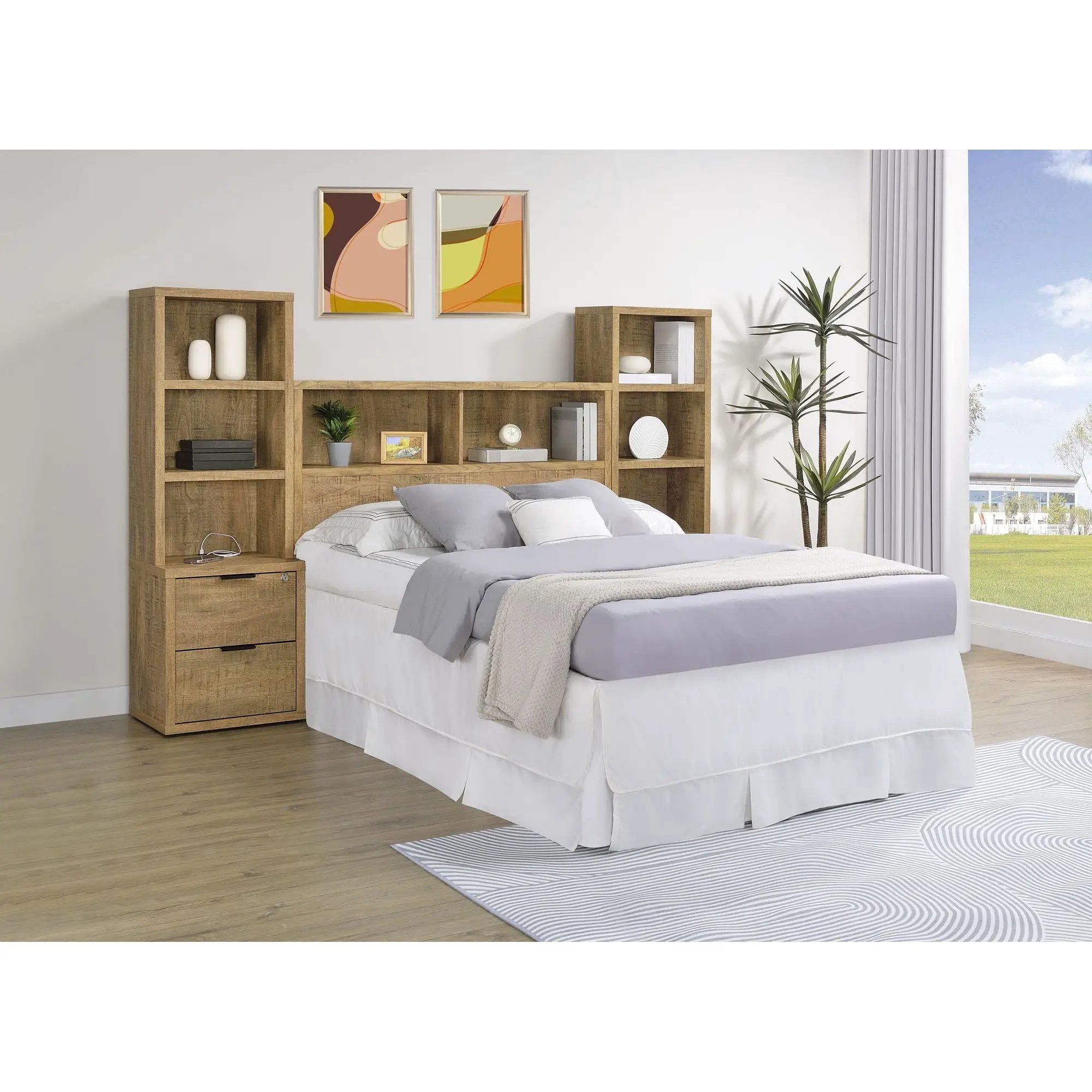 Geary - 3 Piece Bedroom Set With Bookcase Headboard by HouseOfZazla