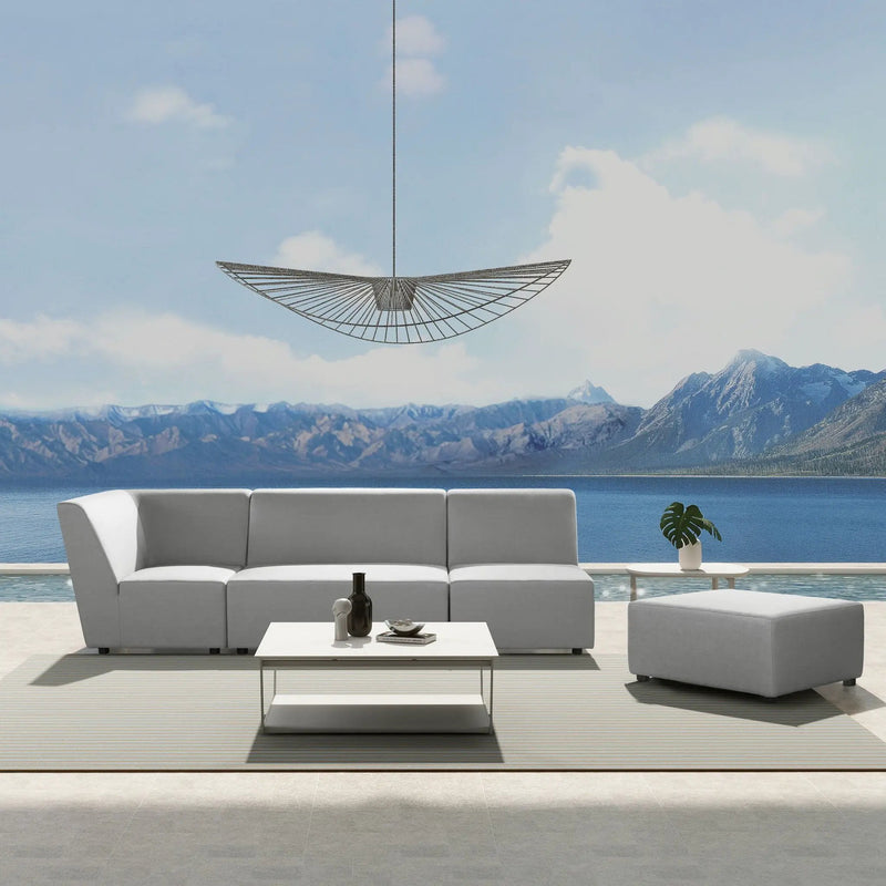 Cleo - Modular Upholstered Deep Seating Patio Armless Chair Axroma Olefin by HouseOfZazla