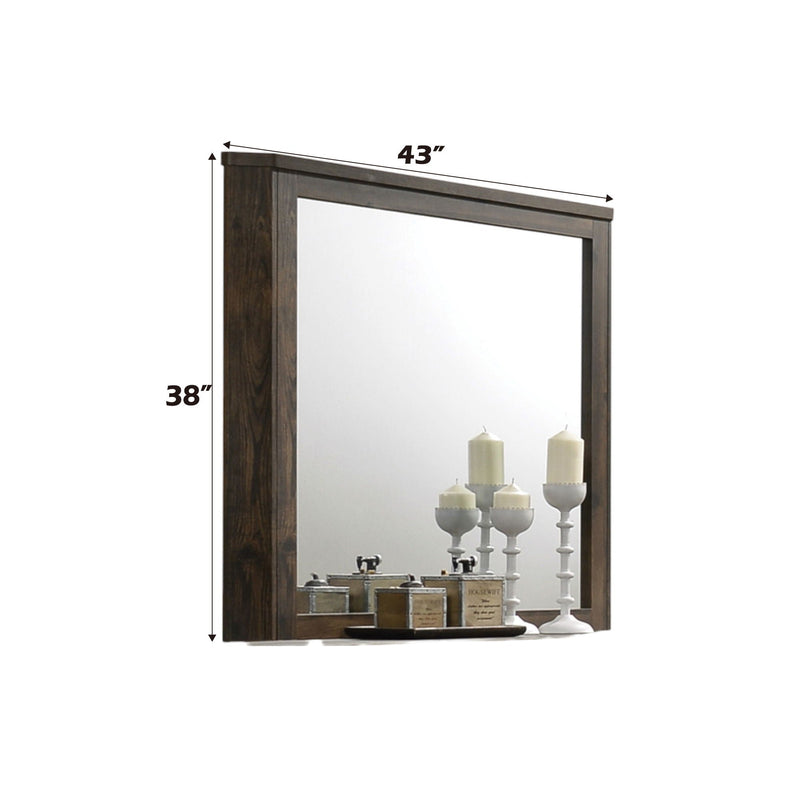 Rustic Mirror with Wooden Frame - Walnut, photo 3 of 7