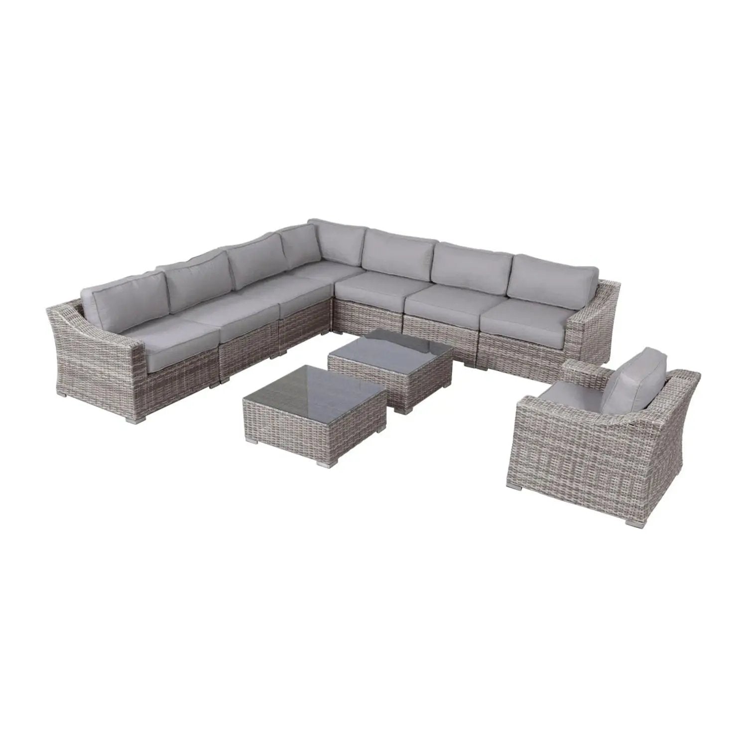 Outdoor Wicker Conversation Set With Cushions, All Weather by Unique Piece Furniture