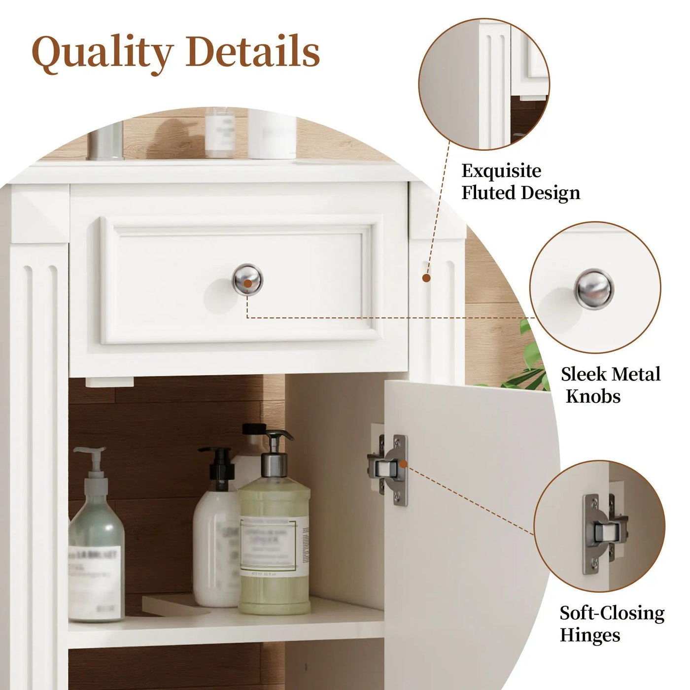 Bathroom Vanity With Sink, Soft-Closing Door, Adjustable Shelf by Unique Piece Furniture