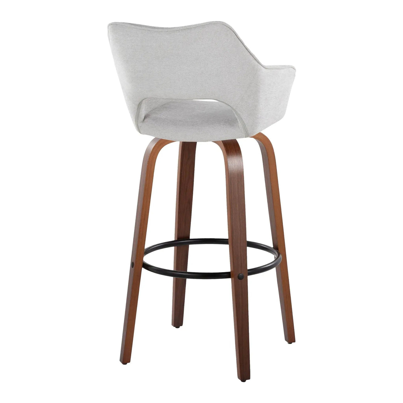Mustang - Contemporary Fixed Height Barstool With Swivel & Round Footrest (Set of 2) by HouseOfZazla