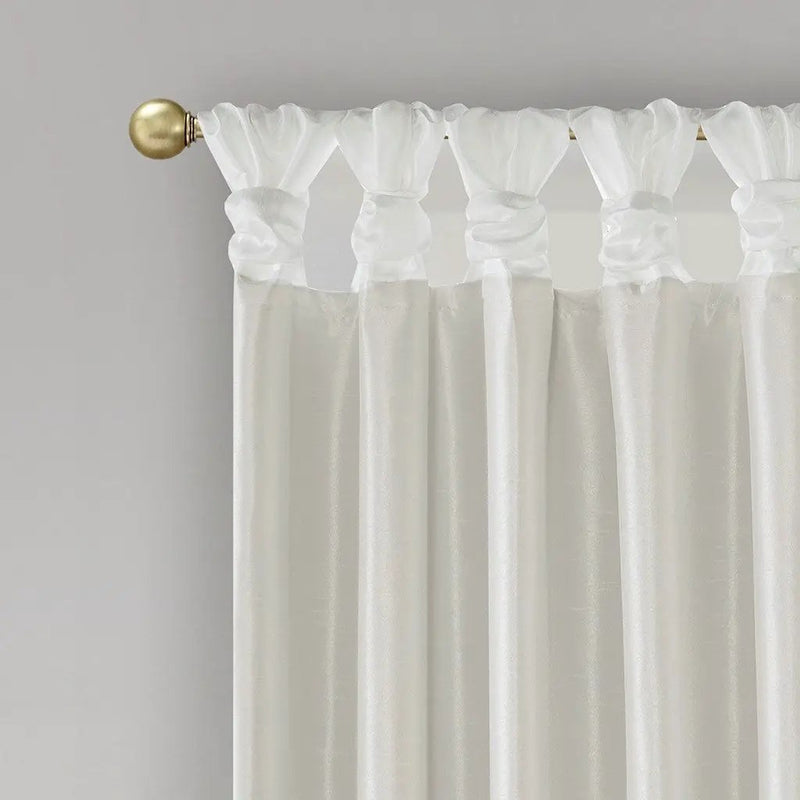 Twist Tab Total Blackout Window Curtain Panel White 50x95 by HouseOfZazla