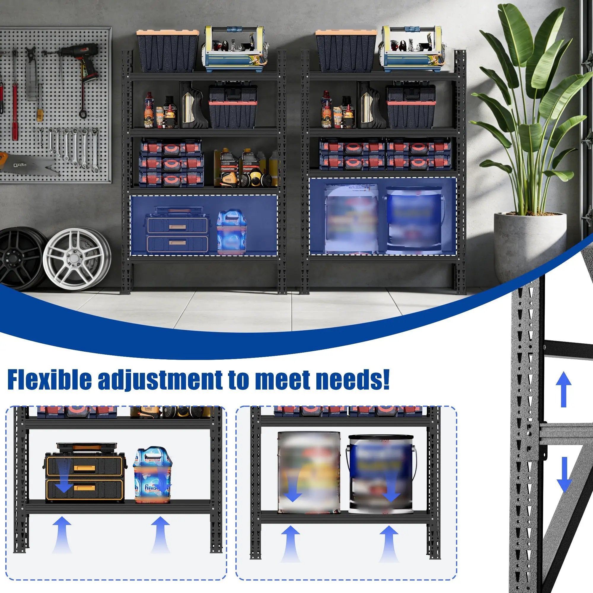 Heavy Duty Metal Adjustable Garage Shelves by HouseOfZazla