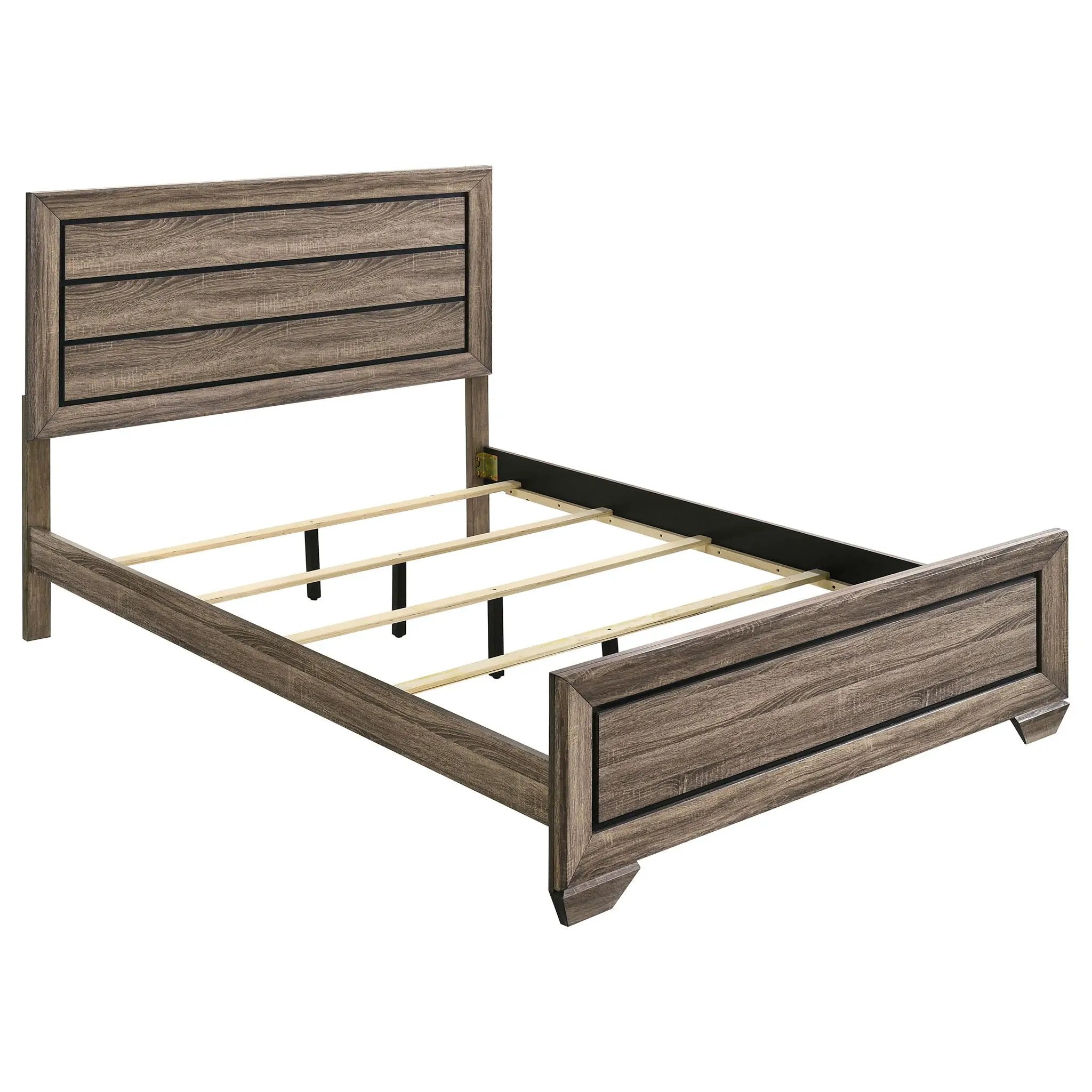 Kauffman Wood Queen Panel Bed Washed Taupe by Unique Piece Furniture