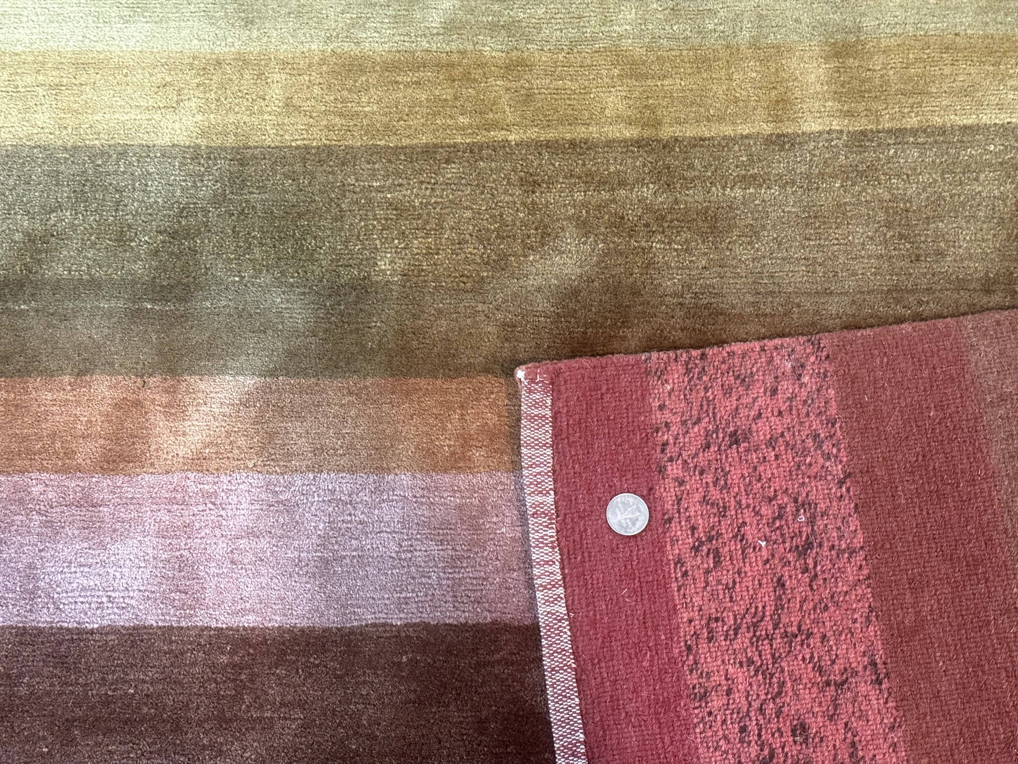 Modern Persian Gabbeh Rug 8x10, Multicolor Stripes, Soft Thick Wool Pile by Jewel Rugs
