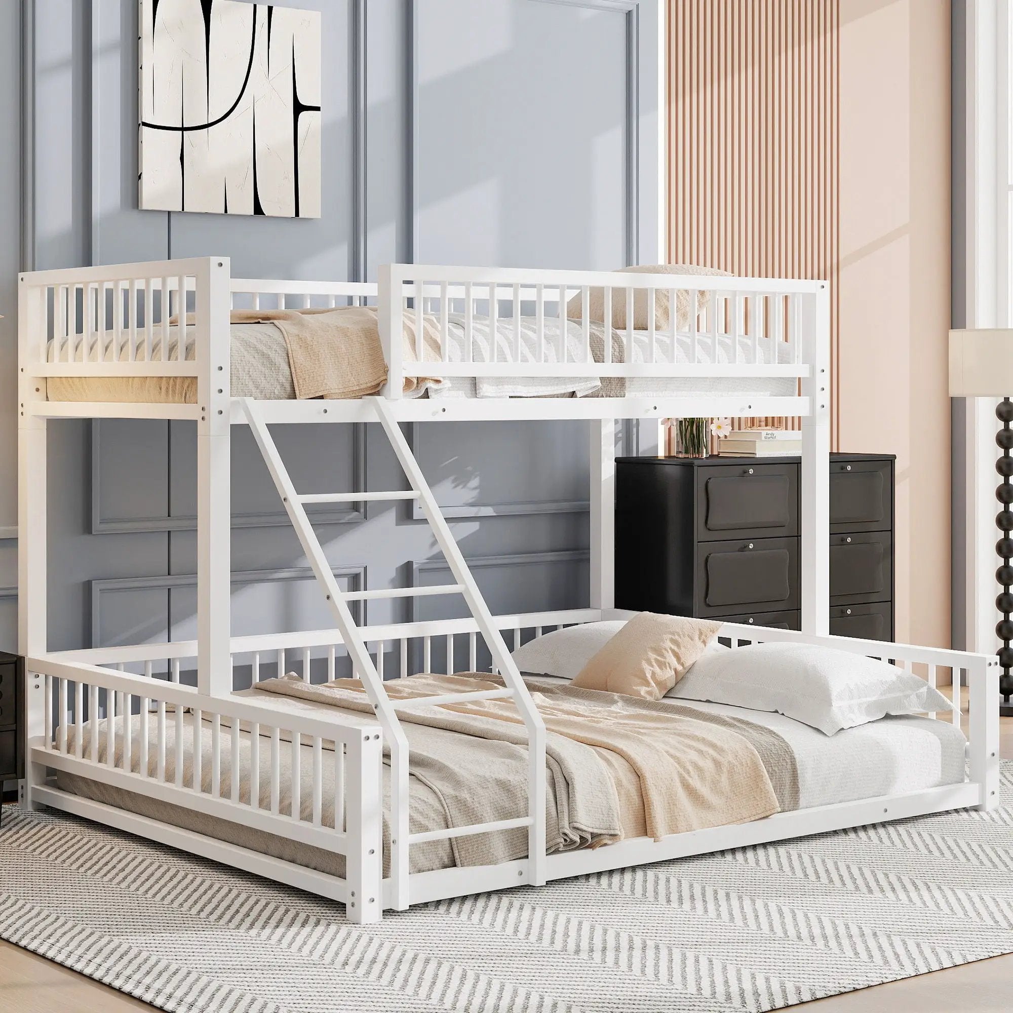 Bunk Bed With Ladder And Safety Guardrails by HouseOfZazla