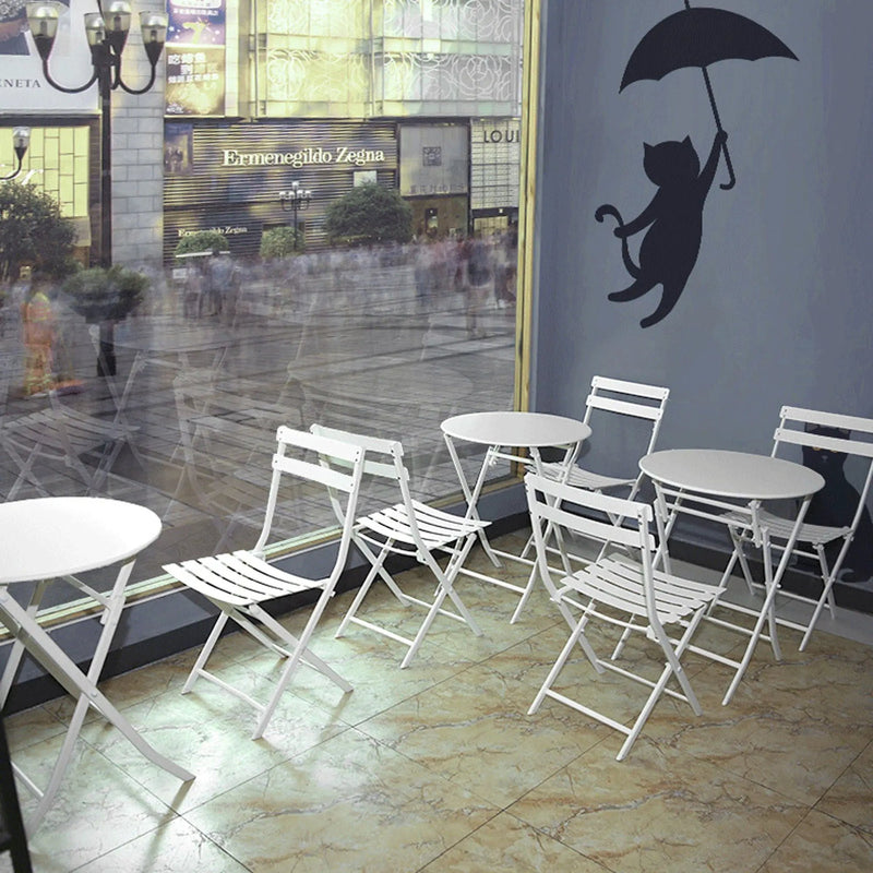3 Piece Patio Bistro Set Of Foldable Round Table And Chairs by HouseOfZazla