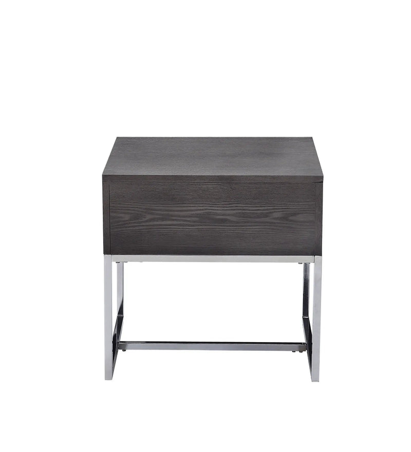 Iban - End Table - Gray Oak / Chrome by Unique Piece Furniture