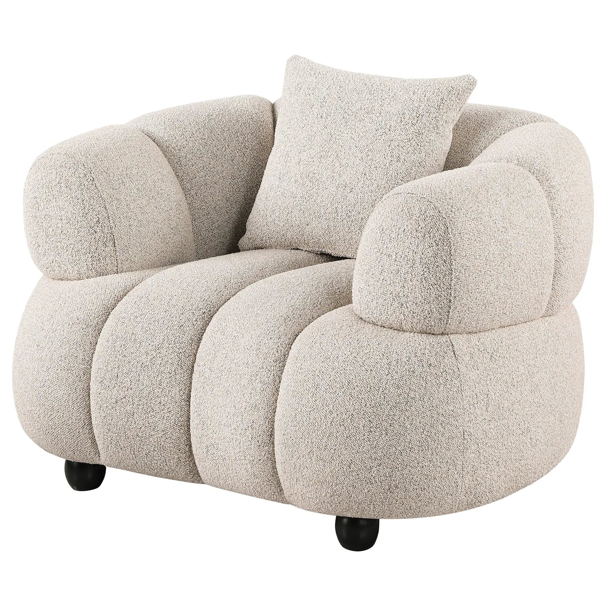 Whitney Contemporary Channel Tufted Boucle Upholstered Accent Chair by Unique Piece Furniture