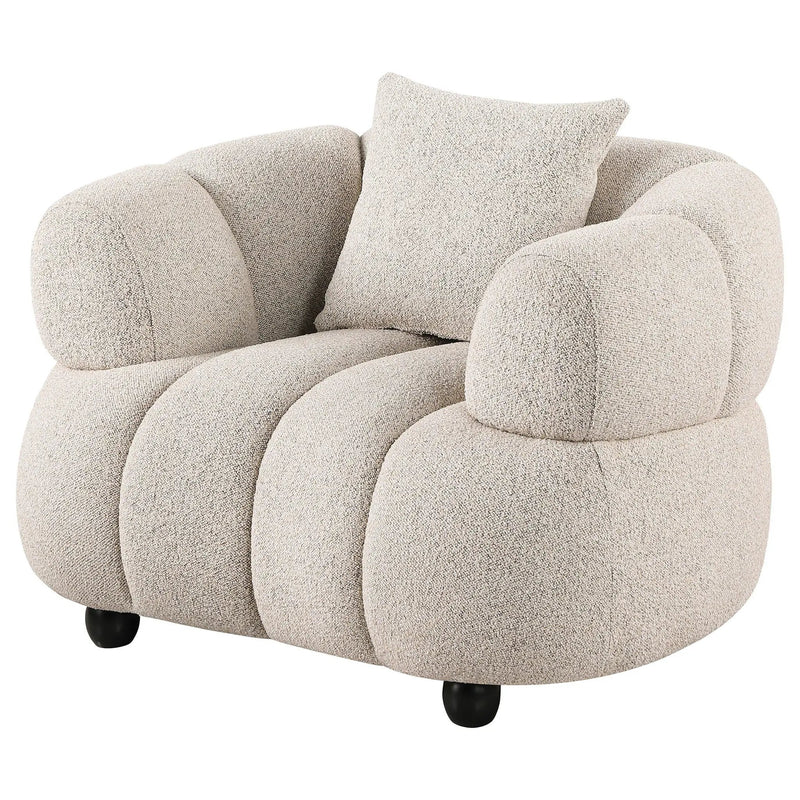 Whitney Contemporary Channel Tufted Boucle Upholstered Accent Chair by Unique Piece Furniture