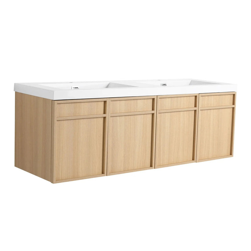 Wall-Mounted Bathroom Vanity With Resin Sink And Soft Closing Doors by Unique Piece Furniture