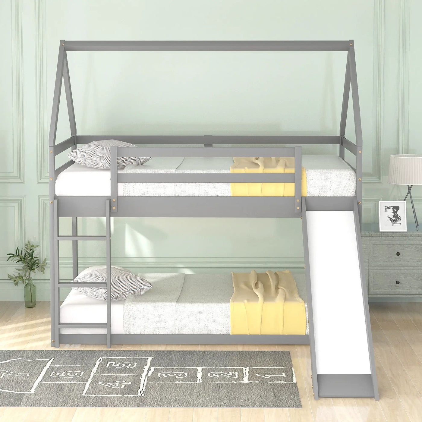 House Shape Bunk Bed With Slide And Ladder by HouseOfZazla