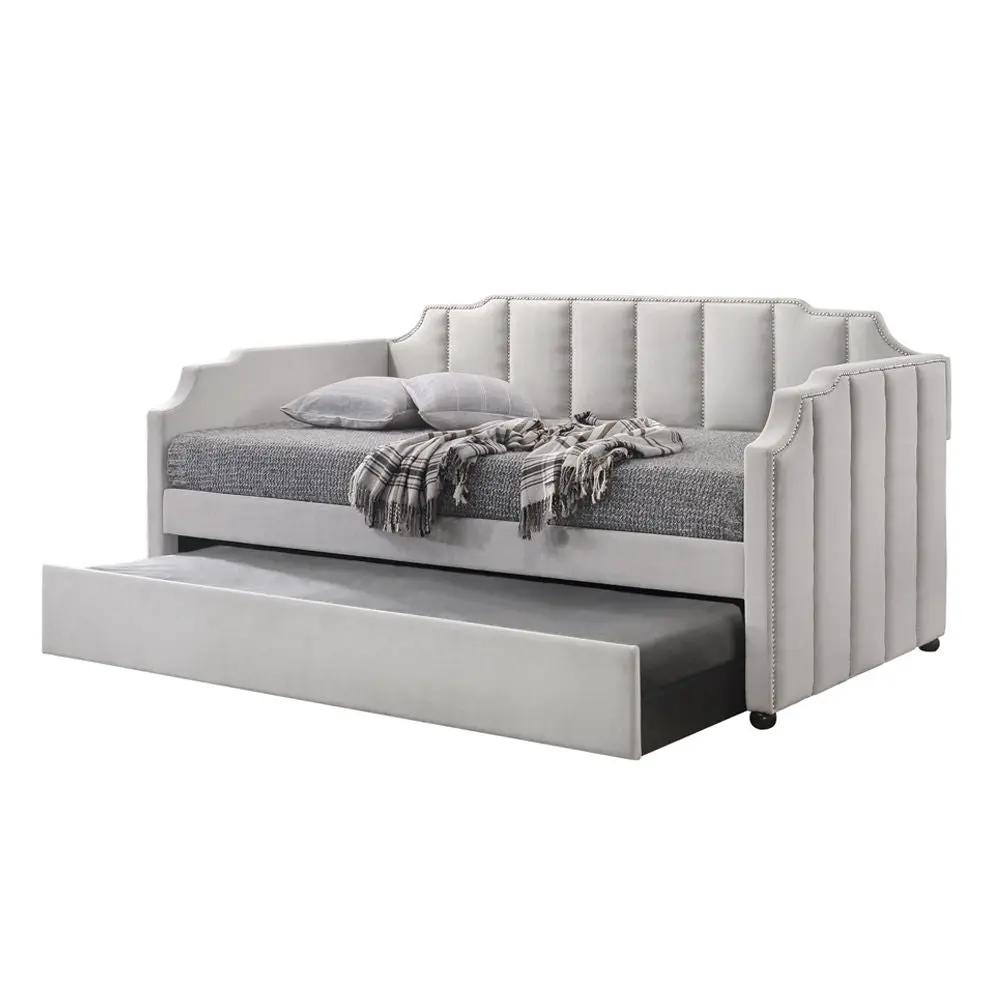 Peridot - Twin Daybed With Trundle - Dove Gray Velvet by Unique Piece Furniture