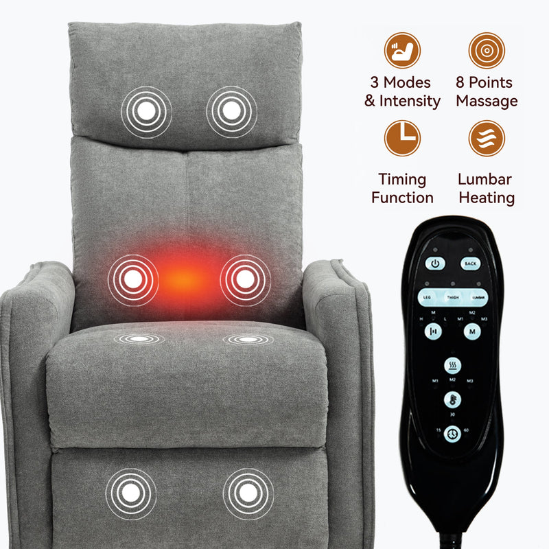 Heat Massage Manual Recliner Chair with Rocker and Swivel by HouseOfZazla