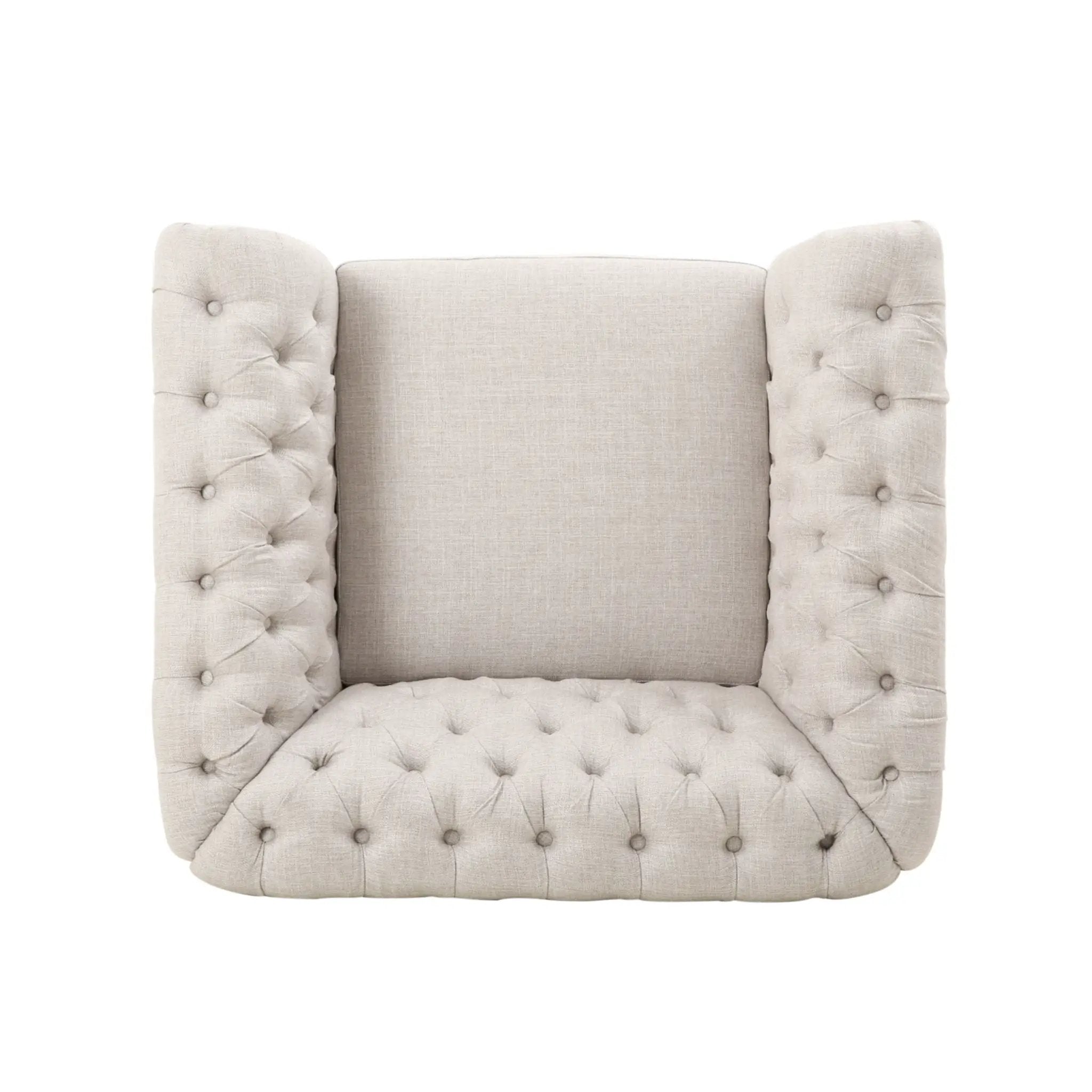 Nexuson Upholstered Chesterfield Chair With Deep Tufted And Nailhead Trim by HouseOfZazla