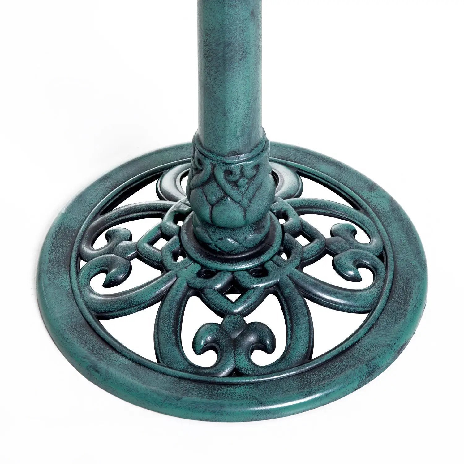 Outsunny 28'' Bird Bath Outdoor Resin Decor with Fleur De Lis Pattern by HouseOfZazla