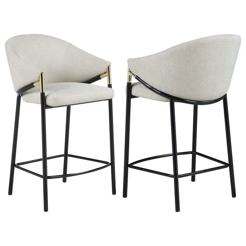 Chadwick Fabric Upholstered Counter Chair Beige (Set of 2) by Unique Piece Furniture